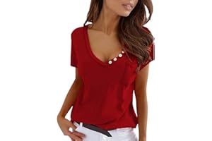 Zilosconcy Maglietta Donna Scollo a V Maglietta Manica Corta Donna Elegante T Shirt Casual T Shirt Estiva Base Tee Camicia Donna Estive Blusa Elegante Magliette T Shirt Donna Manica Corta
