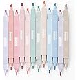 VEDETIC Aesthetic Dual Tip Cute Pastel Highlighters Set of 12 No Bleed Bible Highlighters Pen For Office Journal, School Study, Collage Office, birthday return gifts for kids