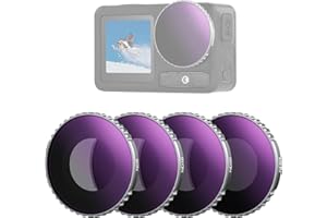 NEEWER ND Filtros Set Compatible con DJI Osmo Action 4/Action 5 Pro (Paquete de 4), Filtros ND8 + ND16 + ND32 + ND64 con Rosca, Accesorios para Cámaras Acción, Vidrio Optico HD Multicapa, FL-B04