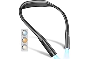 Glocusent Luce per Lettura Libri a Letto, Luce da Collo Ricaricabile con 100h Autonomia, 5 Luminosità Regolabile. Ideale per Leggere e Lavorare