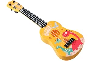 Shengxi Kids Ukulele Toy, 42cm Toddler Musical Instrument, Cartoon Mini Guitar Toy, ABS Ukulele Toy with 4 Ajustable Strings, Early Educational Guitar Gifts for Children Boys Girls