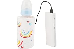 Calentador de Biberones USB para Bebés, Funda para Biberones de Dibujos Animados Calentador de Viaje Cubierta de Calefacción 