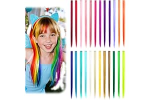 Dreamlover Ciocche Colorate per Capelli Bambina, 24PCS Extension Capelli Clip Colorati