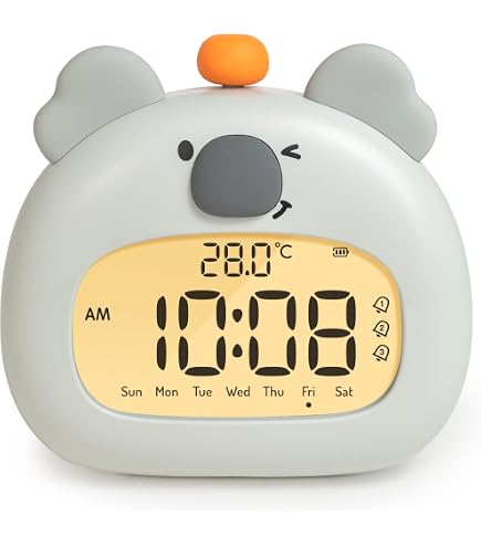 IHALO Réveil Capybara Pour Enfant - Digital Avec Lumière, 3 Alarmes, Rechargeable USB-C, Veilleuse Réglable