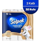 Selpak Kaşmir Katkılı 3 Katlı Tuvalet Kağıdı 32'li