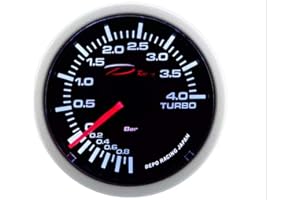 Gazoz Performance 52mm Boost Gauge 4 Bar Mechanical Turbo Meter Black White LED Backlight