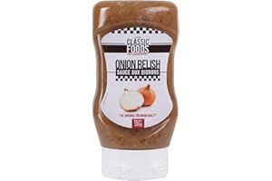 Classic Foods of America Onion Relish squeeze 330g, Condiment Spécial Burger – Sauce Sucrée-Salée aux Morceaux d'Oignons Croquants pour Burgers, Hot Dogs et Grillades