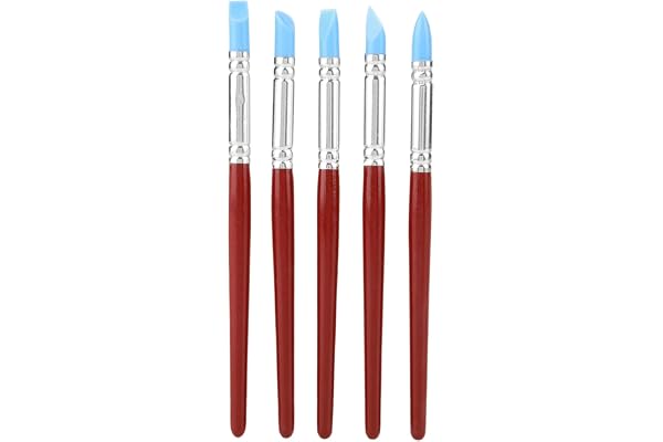 Lot de 5 pinceaux en Silicone avec Pointe en Caoutchouc pour sculpter la poterie et l'argile