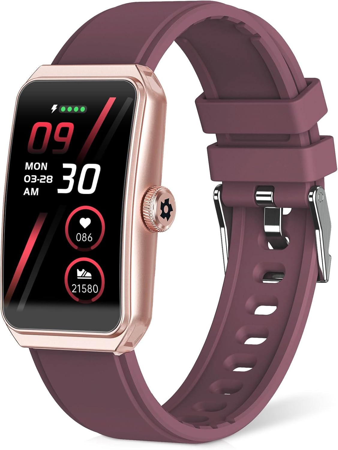 Fitness Tracker with 24/7 Heart Rate, Blood Pressure Blood Oxygen Sleep Monitor,103 Sports Modes Smart Watch IP68 Waterproof Activity Trackers, Step Counter Calories Pedometer for Women Men (Bordeaux)
