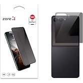 Zore Galaxy ile uyumlu Z Flip 7 New 5D Privacy Temperli Ekran Koruyucu Siyah