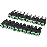 Haobase 12 Male Jack DC-Netzteile & 12-Buchse DC-Netzadapteranschluss für LED-Streifenlicht CCTV-Kamera