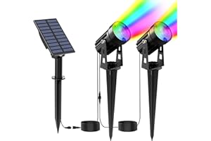 CORESLUX Solar Spot Lights Outdoor Garden Multi-Colour Solar Uplighters Outdoor Garden IP65 Waterproof Solar Spotlight for Garden, Walkway, Path Courtyard and Balcony