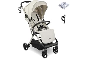 My Babiie MBX7 Autofold Stroller – from Birth to 4 Years (22kg), Foldable & Compact, Lightweight, Travel Buggy for Toddlers, Pushchair Includes Rain Cover - Ivory