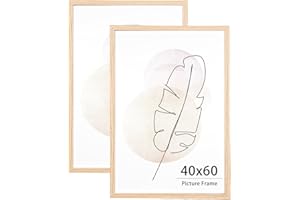 KAIWIN Bilderrahmen für Wand und Schreibtisch, Eiche, 40 x 60 cm, 2 Stück Holzrrahmen Puzzlerahmen mit Acrylglas zum aufhängen Benutzt für Wohnzimmer, Schlafzimmer, Arbeitszimmer, für Poster und fotos