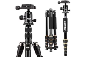ZOMEI Q666 Camera Tripod, 61 inch Compact Lightweight Aluminum Travel Tripods Monopod with 360 Degree Ball Head,1/4" Quick Release Plate and Carry Bag