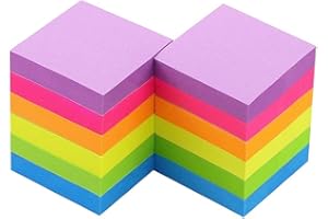 Early Buy 2x2 Sticky Notes with 6 Bright Color Self-Stick Notes 12 Pads/Pack, 100 Sheets/pad