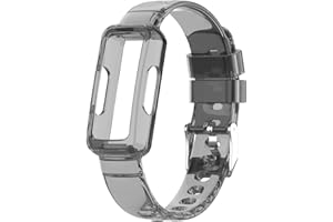 Chofit Correas compatibles con Fitbit Luxe/Ace 3/Ace 2/Inspire 2/Inspire HR/Inspire Strap, TPU de plástico transparente de reemplazo de cristal pulsera brazalete