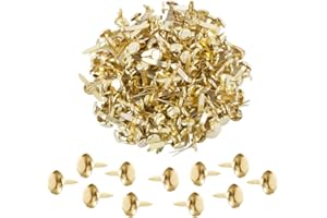 DKDXID 200 Piezas Encuadernadores Metalicos Manualidades Brads Scrapbooking Mini Clavos Clips Encuadernadores Pequeños Tachuelas Papel Metal Brad Sujetadores de Papel Redondos para DIY Arte de Papel