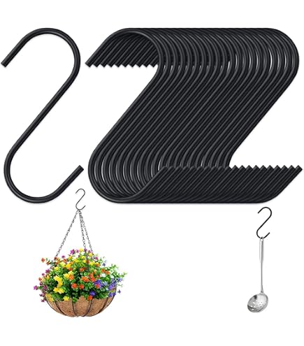 JaneYi Lot De 6 Crochets Pivotants 360° En Fer Argenté – Charge 10 Kg, Idéal Paniers Plantes Suspendus
