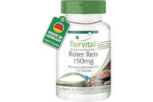 ‎FAIRVITAL Fairvital | Roter Reis Extrakt 150 mg - 120 vegane Tabletten - fermentiert - 2,95 mg Monacolin K - Qualitätsgeprüft und hochdosiert - Made in Germany