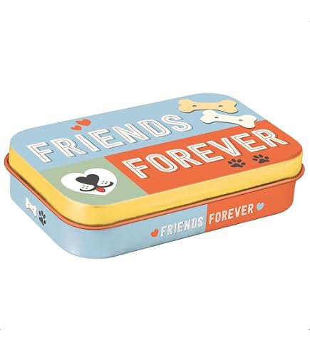 Boîte à Friandises Rétro Pour Chien - Good Girl Treats - Motif Vintage - 6x9,5x2 Cm - Métal Solide - Qualité Alimentaire