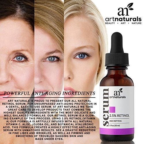 ArtNaturals Retinol Serum mit Vitamin C und Hyaluronsäure – Anti-Aging – Naturrein ohne Reizstoffe – Für jeden Hauttyp und Empfindliche Haut – 30 ml - 6