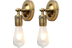 JIMUBEAM Industrial Metal Wall Lights, 2 Pack Up and Down Bathroom Vanity Wall Sconce Lights, E27 Indoor Wall Mounted Lamp Fixture for Corridor Dining Room Kitchen Bedroom