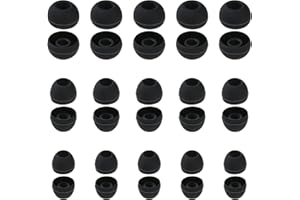 KALIONE 30 Stück Silikon Ersatz Ohrstöpsel, Kopfhörer-Ohrpolster Weiche Aufsätze in Größen S/M/L - Passend für Die Meisten Kopfhörer (Schwarz)