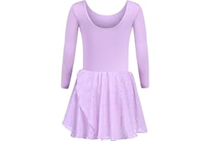 trudge Girls Ballet Dress Ruffle Sleeve Ballet Outfit Ballet Leotard Ballet Costume Dancewear with Chiffon Skirt 3-11 Years