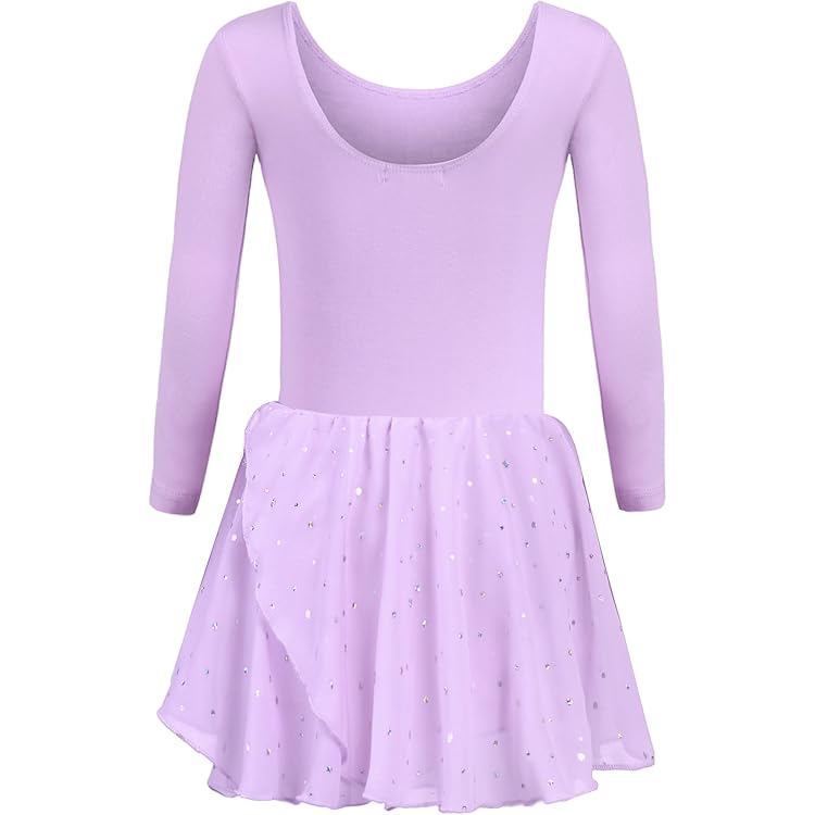 Robe Justaucorps De Ballet Pour Fille 2-8 Ans - Manches Longues En Maille, Jupe Tutu, Parfaite Pour Danse Et Spectacle