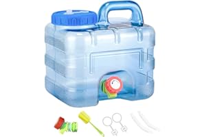 Umikk Bidón de Agua para Camping, 5 L ~ 22 L, Recipiente de Agua con Grifo, bidón de Agua portátil, depósito de Agua para Camping con Asas, bidón de Agua, sin BPA