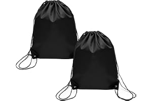 VOSSOT Gymnastikväska 2 stycken sportväskor svart 34 x 42 cm, vattentät väska med dragsko, lätt ryggsäck väska kvinnor män, g