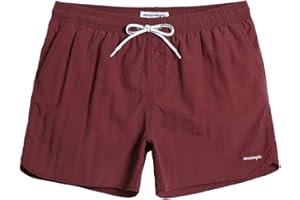 MaaMgic Men Swimming Shorts Classic Mesh Lined Surf Trunks Quick-Drying Beach Shorts Adjustable Drawstring Swimwear