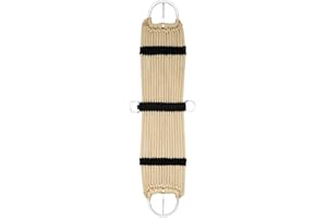 WEAVER LEATHER Weaver Equine Rayon 17 Strand Horse Cinch, Anti-Slip Saddle Cinch Girth with Flat Buckle, Western Horse Riding Supplies, ‎Tan/Black