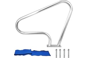 PLERILE Rampe Piscine en Acier Inoxydable, 98 * 81cm Main Courante Rail Barre D'Appui De Piscines Tube avec Housse Poignée, Main Courante pour Entrée en Pente Spa Parc Aquatique (Size : 1 Pack)