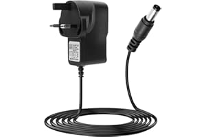 EDDRFY 9V 1A Power Supply Compatible with Boss Behringer Joyo MXR Pedals, Guitar Pedal Adapter with 5.5mm x 2.1mm Plug, UK Plug for 9V Center Negative Devices, 1.5m Cable