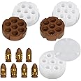 Silicone Polyhedral Bullet DND Dice Pendant Mold + 2X Storage Box Resin Casting Molds, Jewelry Keychain Charms Earring Epoxy Mould Art Decor Ice Cube Tray Handmade DIY Craft Gift Table Board Game