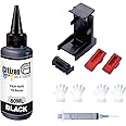 Refill Kit with Suction Tool Combo Pack of High Yield Inkjet Cartridge Ink Refill Compatible for HP and Canon Cartridge Printers - 80ml Per Bottle (1 Black +1 Syringe 1 Suction Tools)