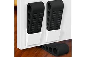 Optish 3 StüCk TüRstopper Keil füR Alle BöDen, Stapelbar Hochleistungs Gummikeile, TüRkeile Rutschfest SchäDigt den Boden Nicht, Gummikeile füR Haus, BüRo und Schule, Schwarz