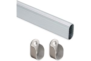 Emuca 7065462 Kit di Asta Appendiabiti da Armadio, 0 W, 0 V, 950mm