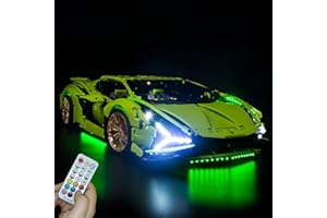 Hosdiy Upgrade Jeu de Lumière avec Télécommande pour (Lamborghini Sián FKP 37) Modèle - LED Éclairage Kit Compatible avec Lego 42115 (Seul Lumière, sans Modèle)