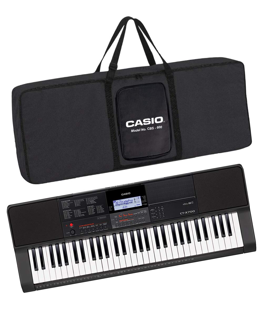 Casio CT-X700 61-Key Touch Sensitive Portable Keyboard with Carry Case (Black)
