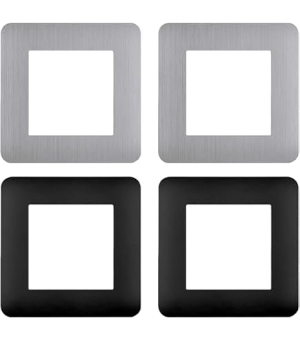 4-tlg. Lichtschalter Abdeckung - Silberne Schutzrahmen Für Schalter & Steckdosen