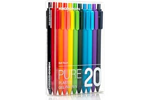 CZXWYST KACO Soft Touch Retractable Gel Ink Pens 0.5mm Fine Point (20 Colors)