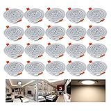 Leistung: 7 W - Leuchtkraft: 560±15LM - Lichtfarbe: Warmweiß(2800-3200K)- Dimmbar: Nein - Lieferumfang: 20 Stück Einbaustrahler