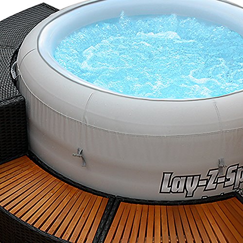 Pool Einstiegsstufe aus Polyrattan in schwarz - 5