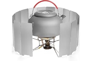 VAIAV Paravientos Paellero, 16 Placas Plegable Cortavientos Camping Gas, Paravientos Cocina Camping con Bolsa