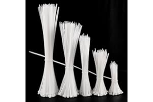 NUTS OT NUTS Lot de 600 serre-câbles blancs autobloquants refermables résistants aux UV et aux intempéries pour garage et atelier