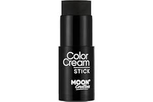 ColorCream Face & Body Paint Stick par Moon Creations - Maquillage professionnel pour le visage et le corps pour adultes et enfants - 21g - Noir