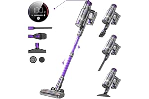 ‎VISTEFLY Vistefly V15s Max Akku Staubsauger Kabellos 55000Pa 75 Minuten, 580W Kabelloser AkkuStaubsauger mit Touchscreen 8 in 1 Staub Automatisch Erkennen für Tierhaare Hartböden Teppich